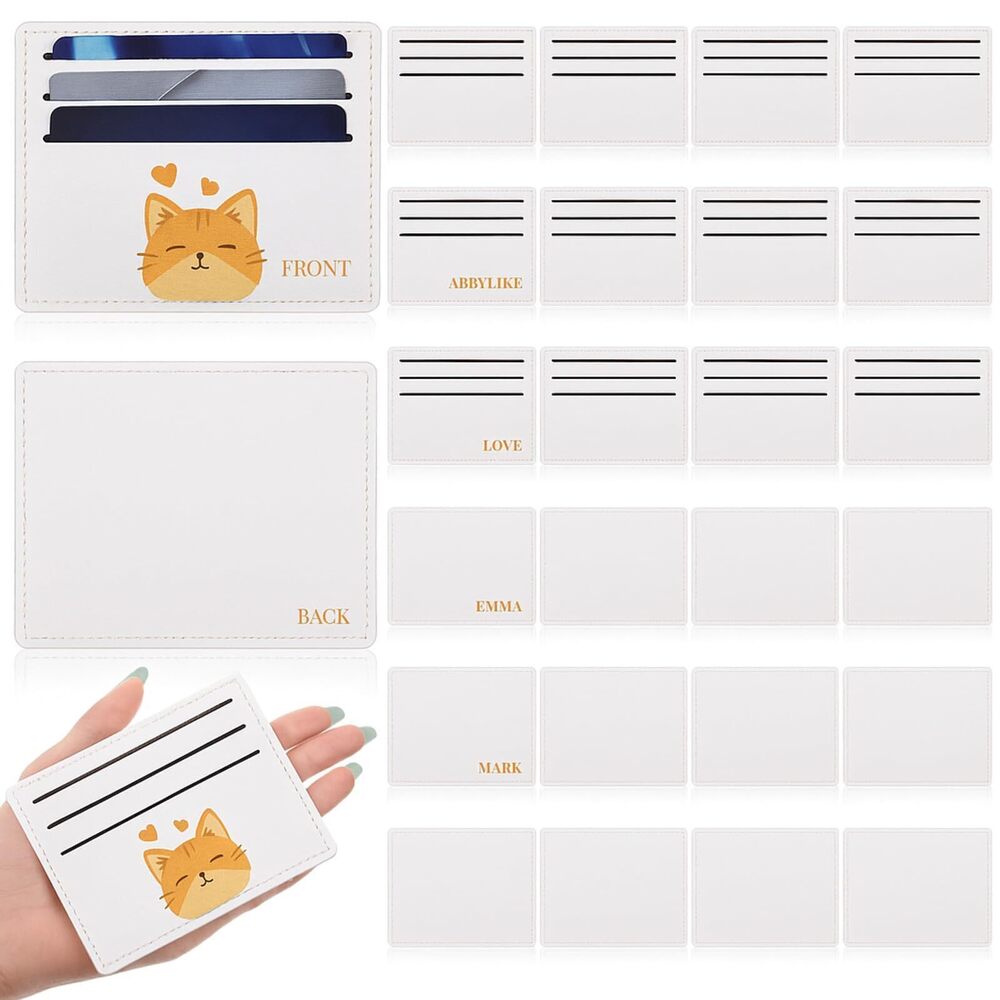 8435 36 Pcs Minimalist Credit Card Holder Bulk Leather Laser Engraving